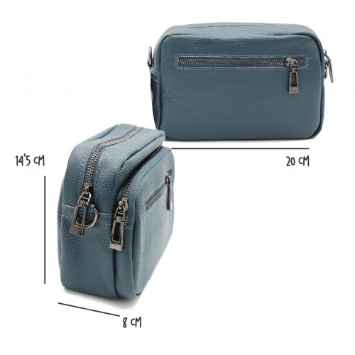 Bolsa de ombro em couro com...