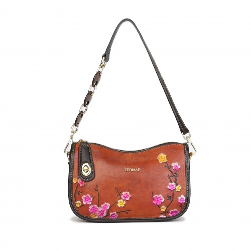 Bolsa de couro gofrado com...