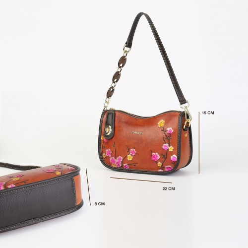 Bolsa de couro gofrado com...