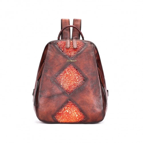 Mochila de couro com...