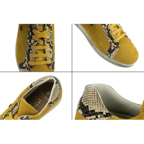 Sneakers de piel de colores con estampado de python Zerimar - 2