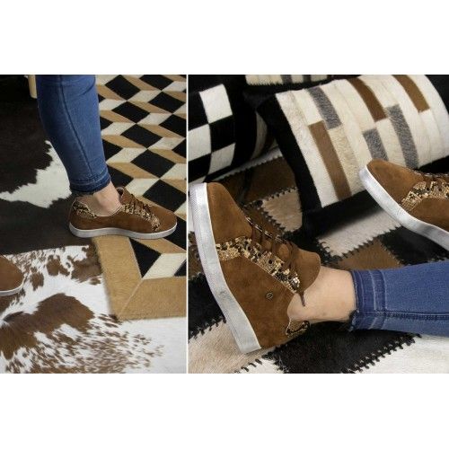 Sneakers de piel de colores con estampado de python Zerimar - 8