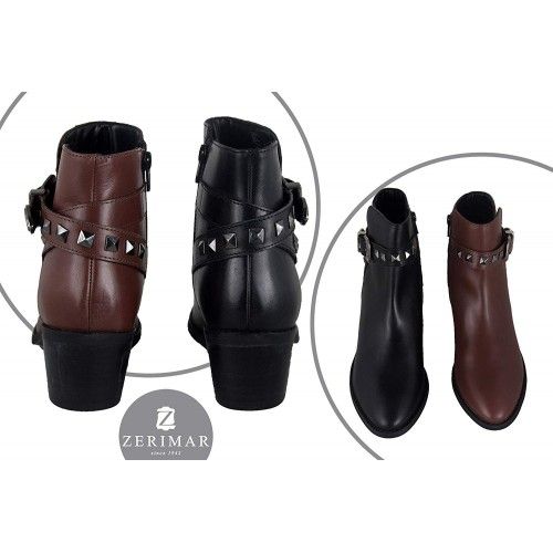 Botines estilo cowboy de piel con hebilla en el tobillo Zerimar - 5