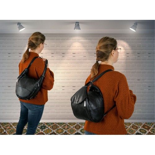 Bolsa de couro 2 em 1 e mochila Zerimar - 20