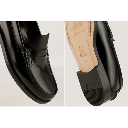 Mocasines negros de piel natural con antifaz Zerimar - 5